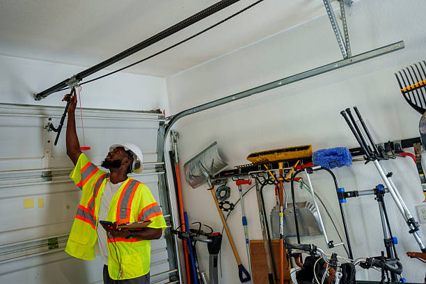 Professional Garage Door Panel Replacement technician working in Lynchburg city County, VA